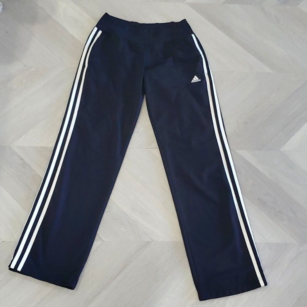 adidas Black Track Pants with White Stripes